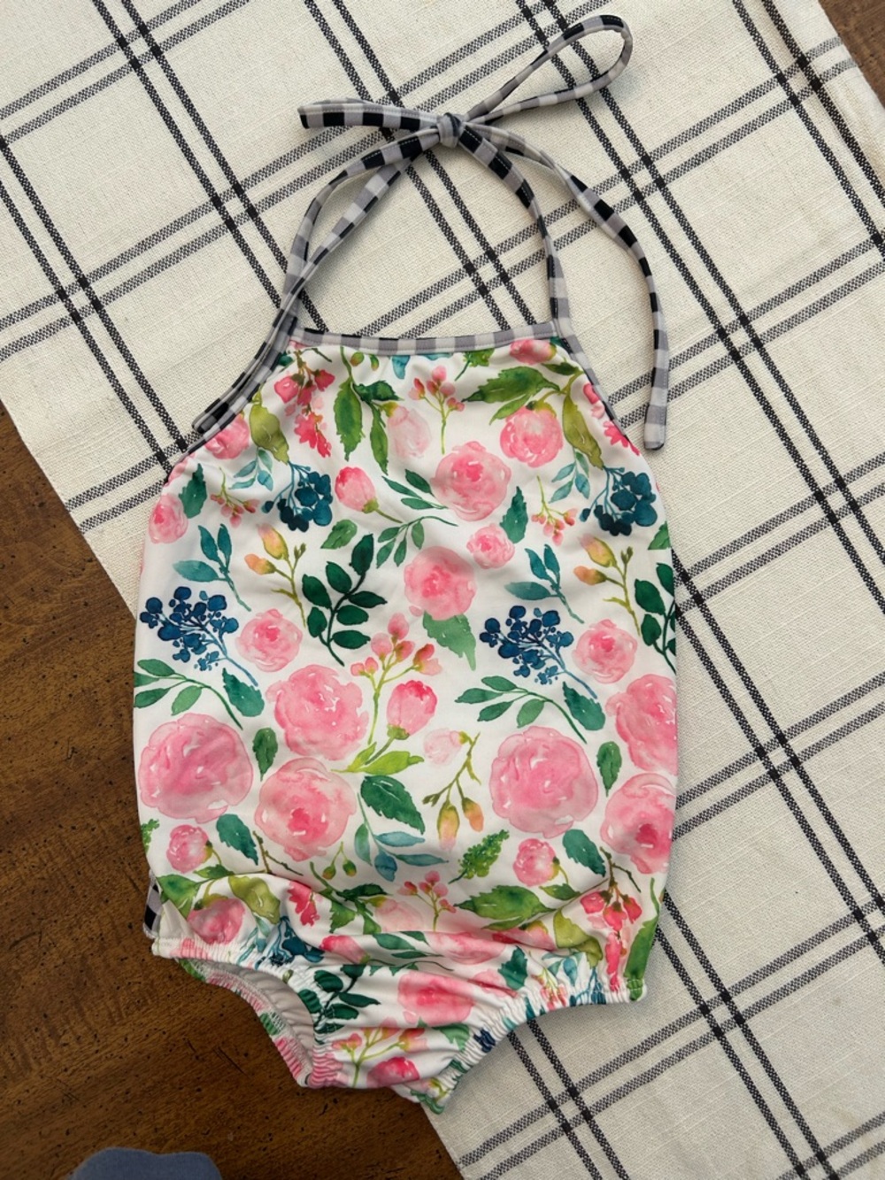 Sweet Honey Swimsuit Girls Size 4T Floral Ruffle Halter Top